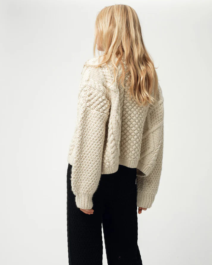 MR MITTENS CHUNKY KNIT OPEN CARDIGAN IN CREAM