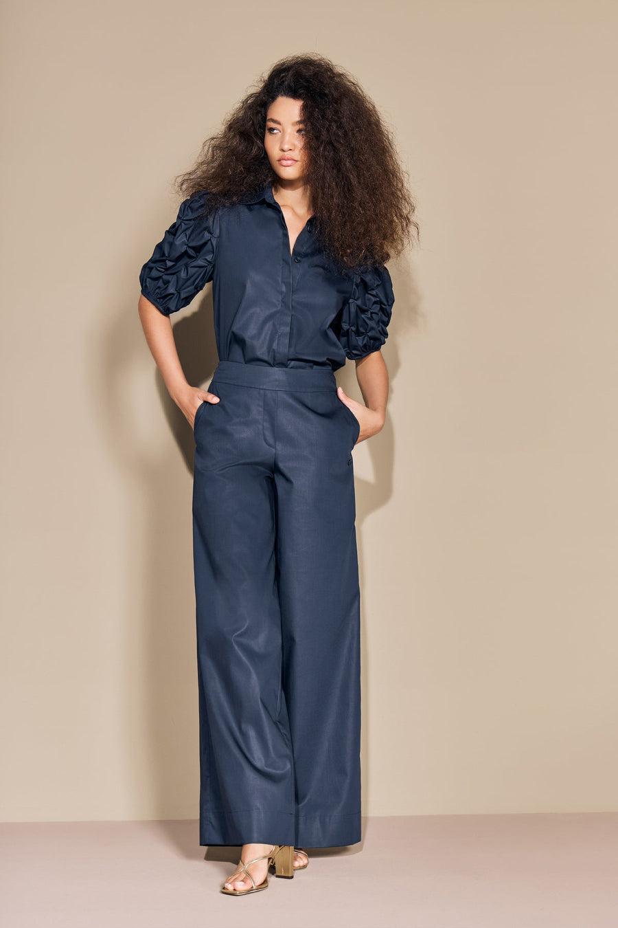 ARMARGENTUM LALITA BLOUSE IN DARK SAPPHIRE