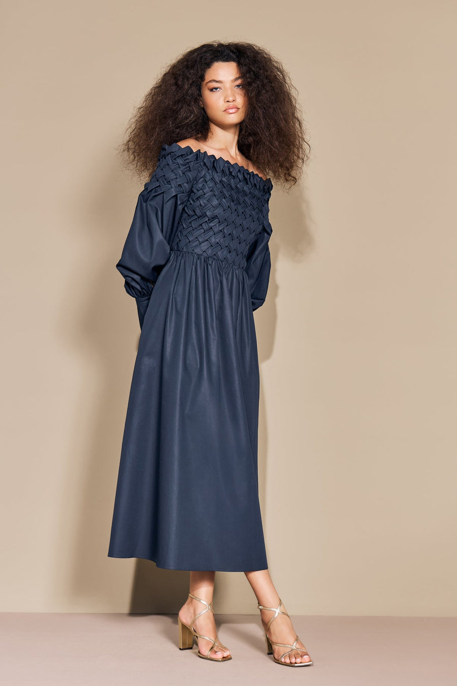ARMARGENTUM LIA DRESS IN DARK SAPPHIRE
