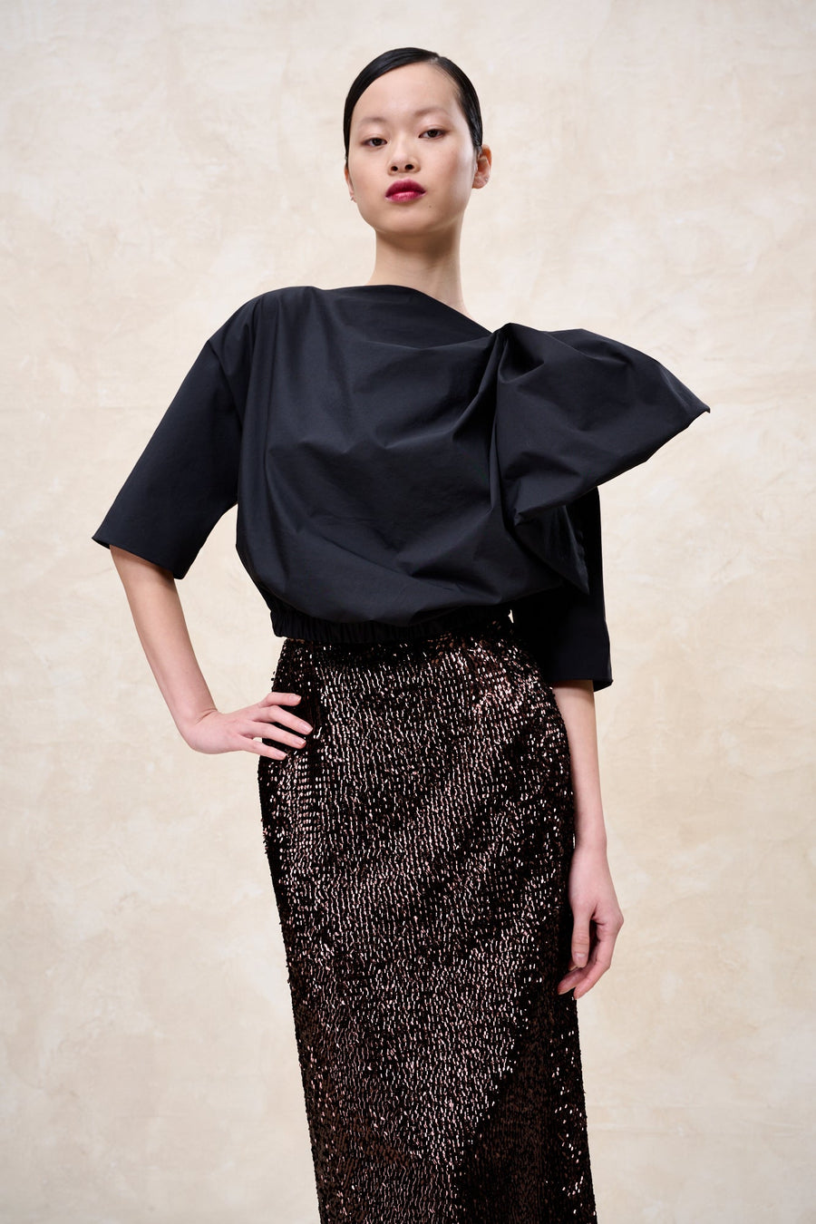 NATAN BETTY TOP IN BLACK