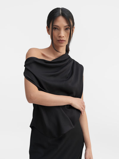AHLVAR GALLERY LANA SILK TANK IN BLACK