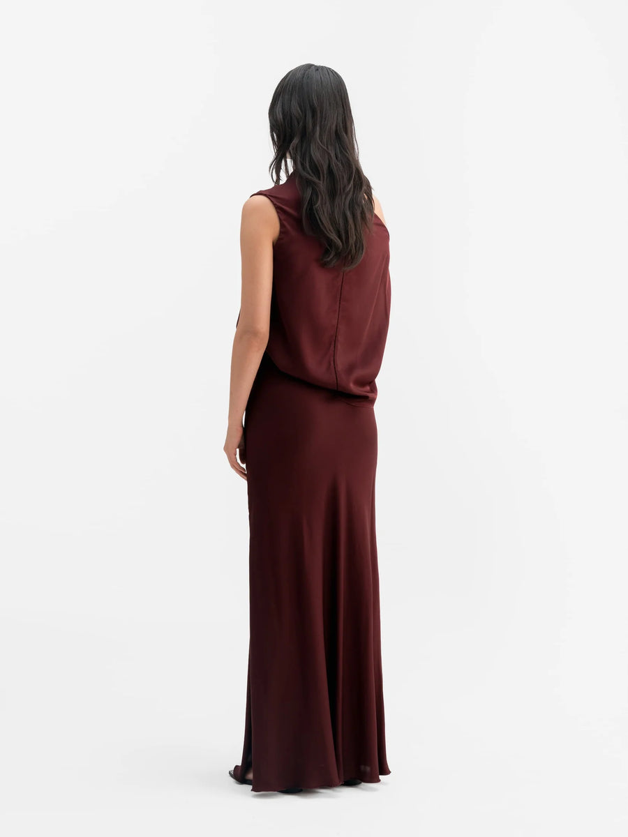 AHLVAR GALLERY LANA SILK TANK IN BURGANDY