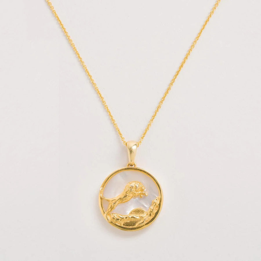 FREYA ROSE LEO, GOLD ZODIAC NECKLACE