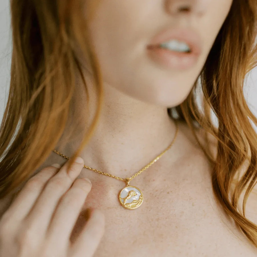 FREYA ROSE LEO, GOLD ZODIAC NECKLACE