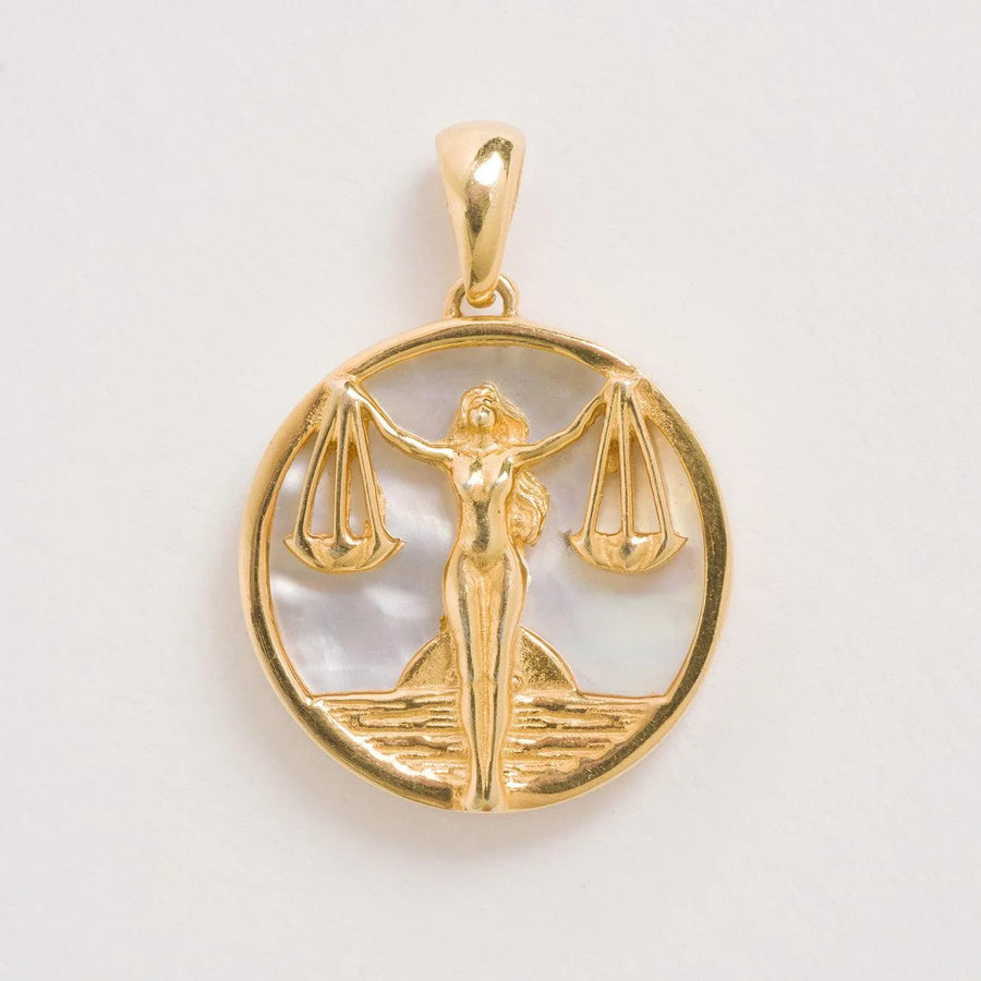 FREYA ROSE LIBRA, GOLD ZODIAC NECKLACE
