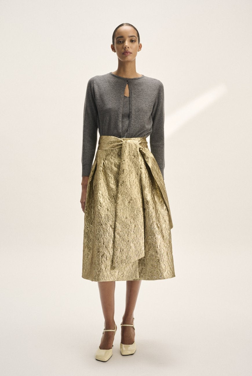 NATAN DRIMA MIDI SKIRT IN GOLD