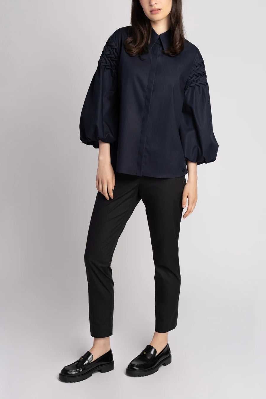 ARMARGENTUM MARINA BLOUSE IN DARK SAPPHIRE