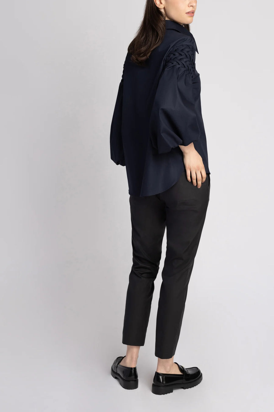 ARMARGENTUM MARINA BLOUSE IN DARK SAPPHIRE
