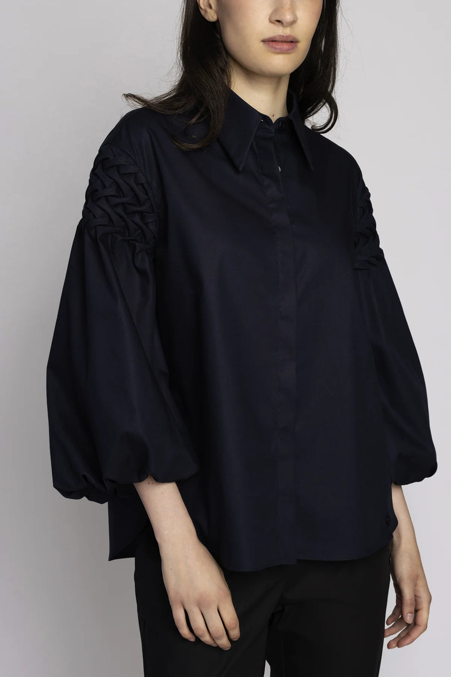 ARMARGENTUM MARINA BLOUSE IN DARK SAPPHIRE
