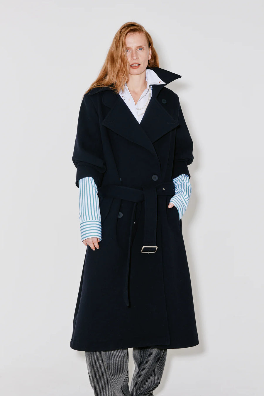FAÇON JACMIN MOSS COAT IN DARK BLUE