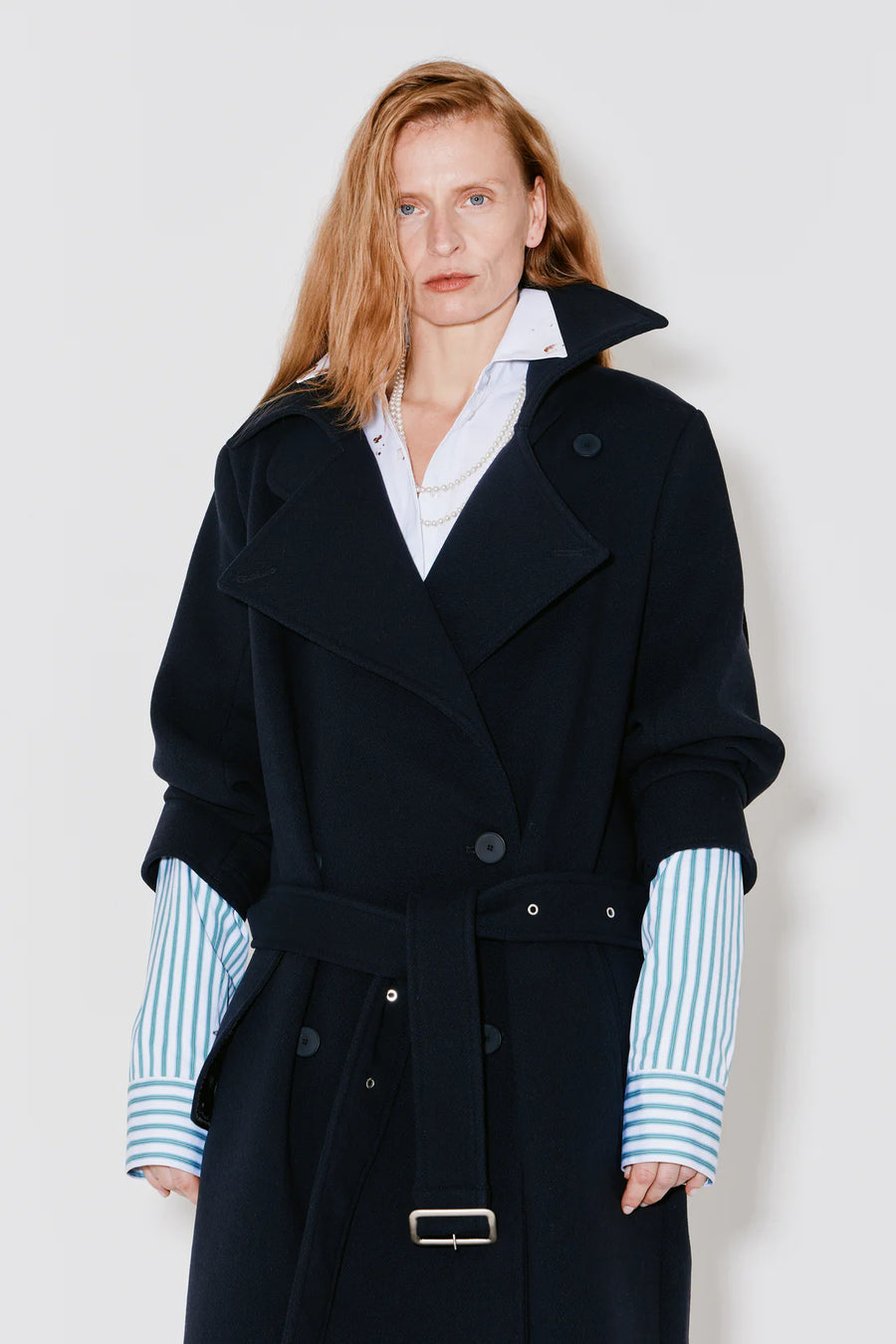 FAÇON JACMIN MOSS COAT IN DARK BLUE