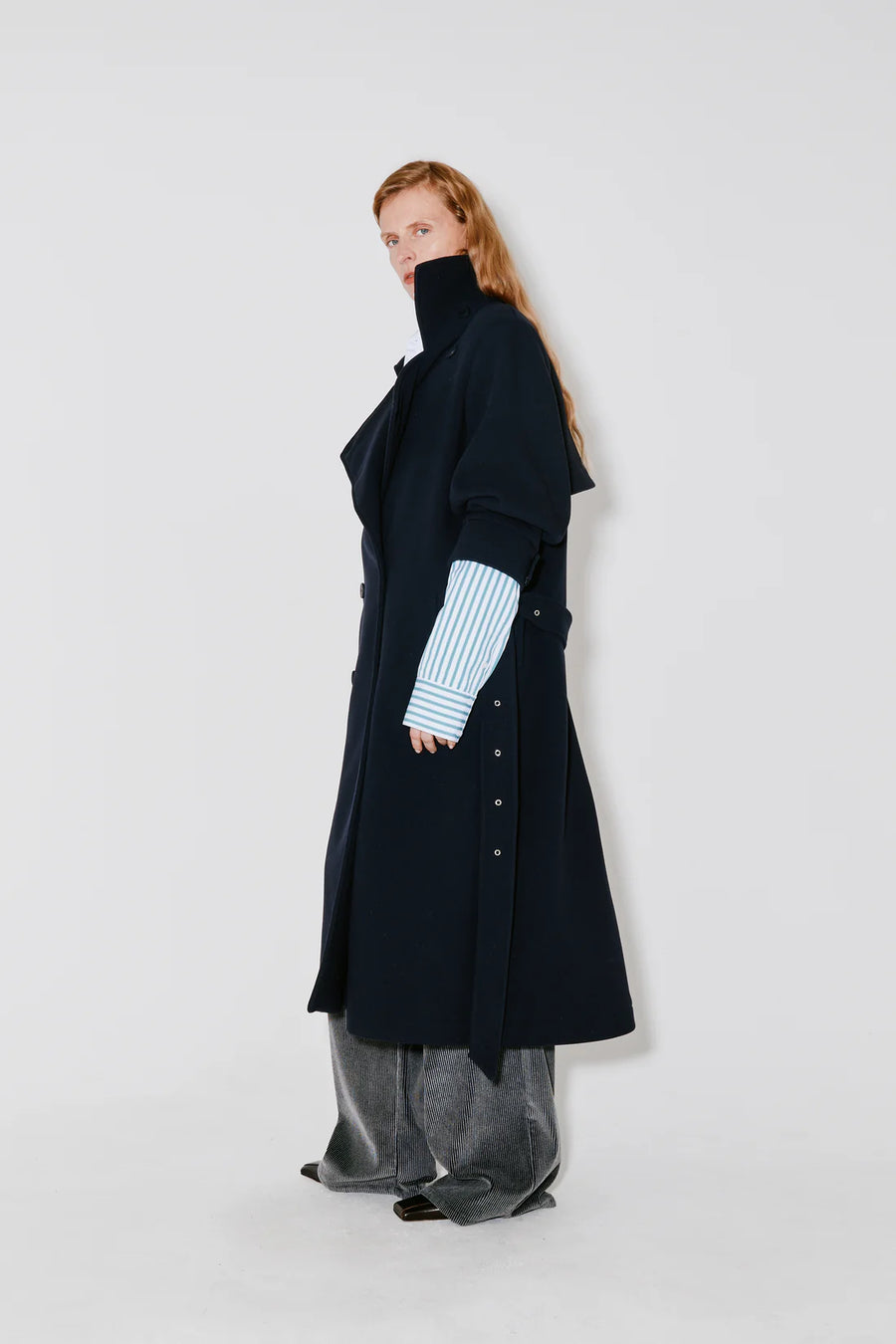 FAÇON JACMIN MOSS COAT IN DARK BLUE