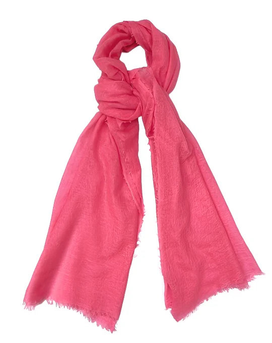 SIAN JACOBS MARMEE CASHMERE SCARF/SHAWL IN BUBBLEGUM PINK