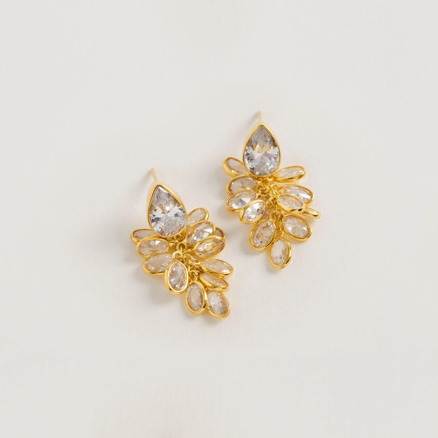 FREYA ROSE PETITE GOLD VERMEIL CRYSTAL DROPS