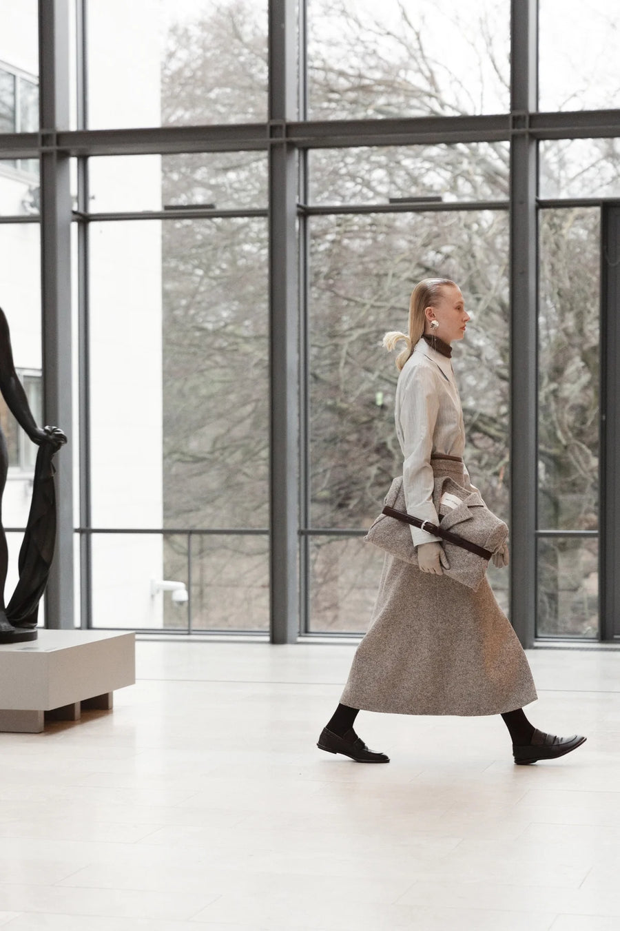 MKDT ATELIER NOELIE SKIRT IN MINK MELANGE