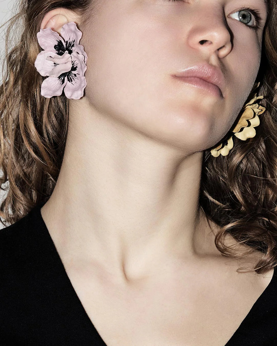 CECILE BOCCARA GARANCE CLIP-ON EARRINGS - PINK