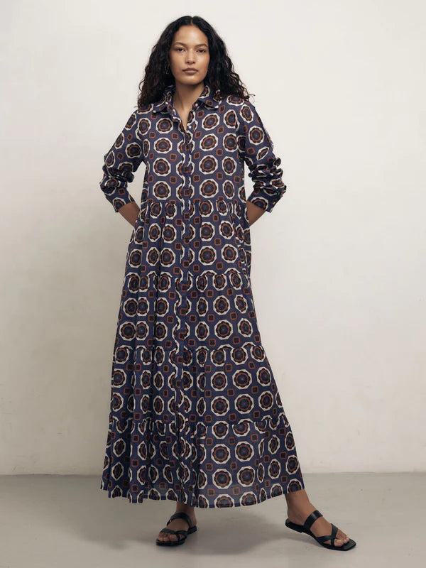 MONDO CORSINI PORTOFINO DRESS IN BLUE GARDENIA