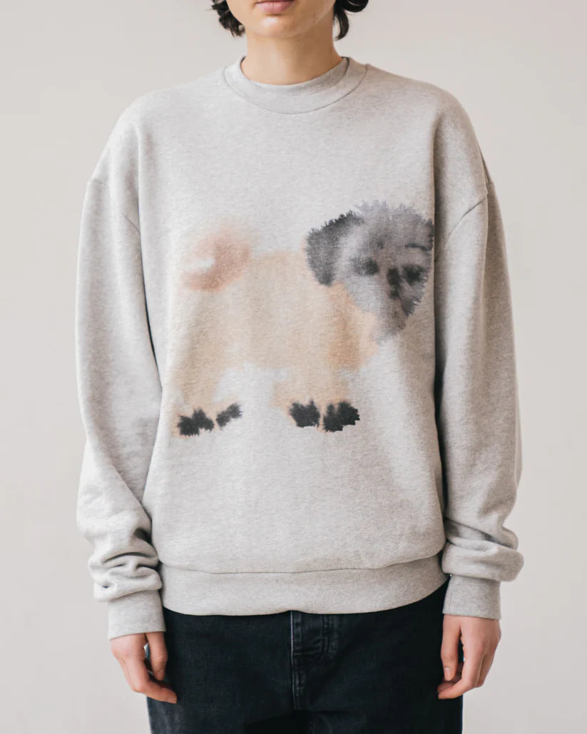 WILD ANIMALS PUG PUG SWEATSHIRT IN GREY