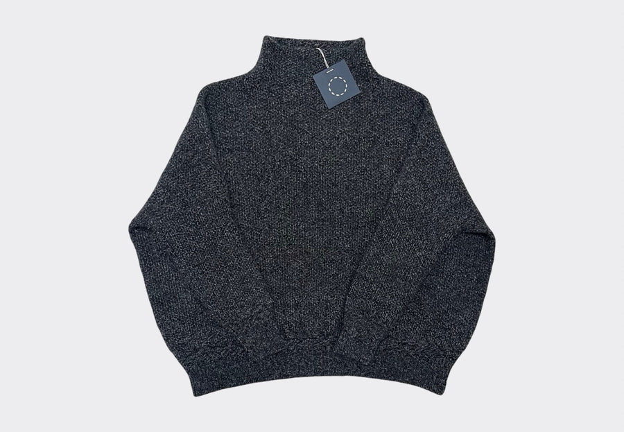 SPHERE ONE SKELLIG FUNNEL NECK SWEATER IN PEPPER HARRIS