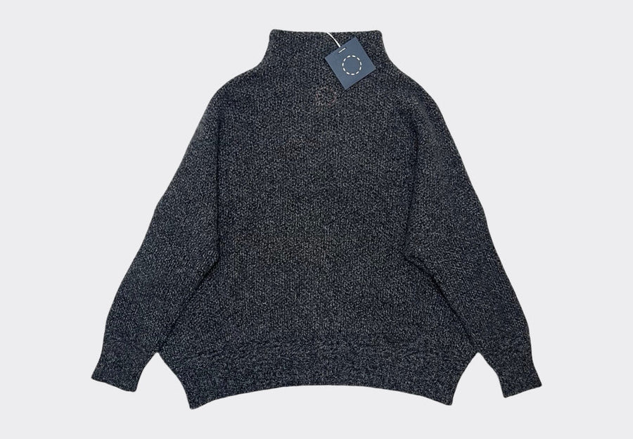 SPHERE ONE SKELLIG FUNNEL NECK SWEATER IN PEPPER HARRIS