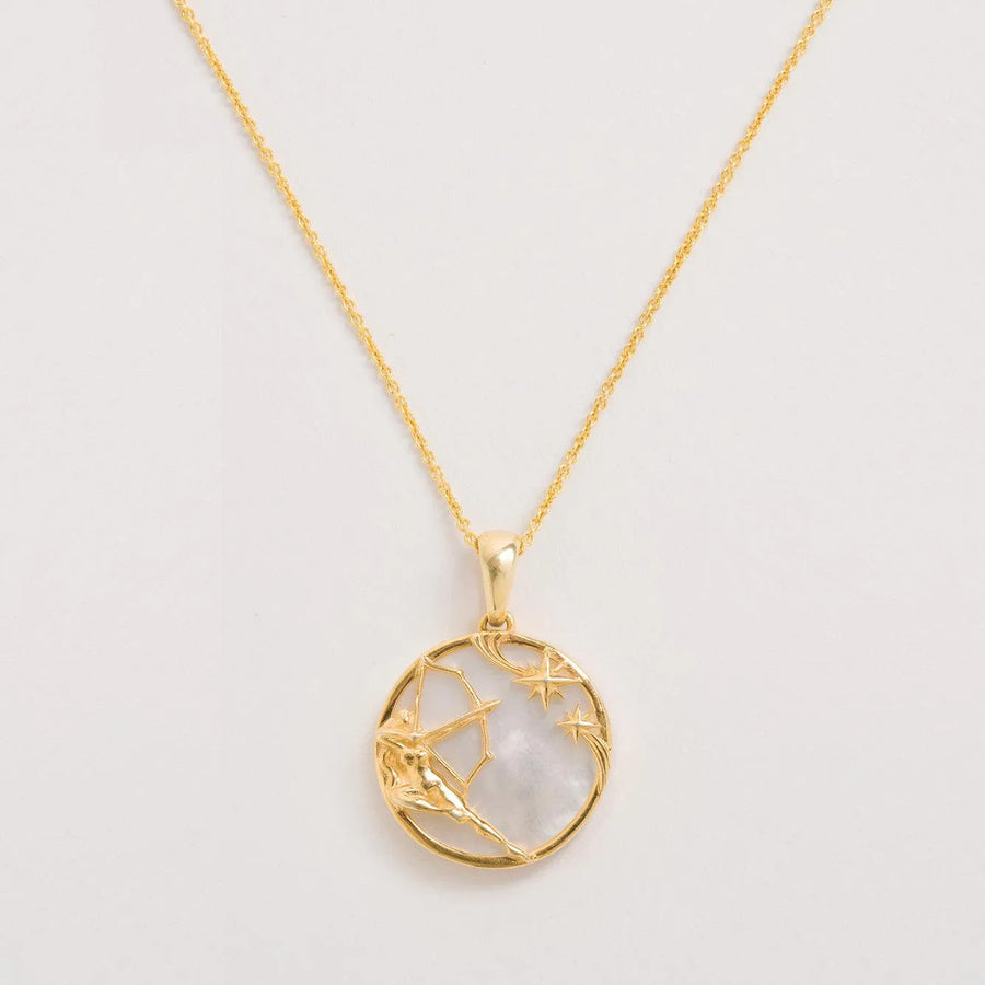 FREYA ROSE SAGITTARIUS, GOLD ZODIAC NECKLACE