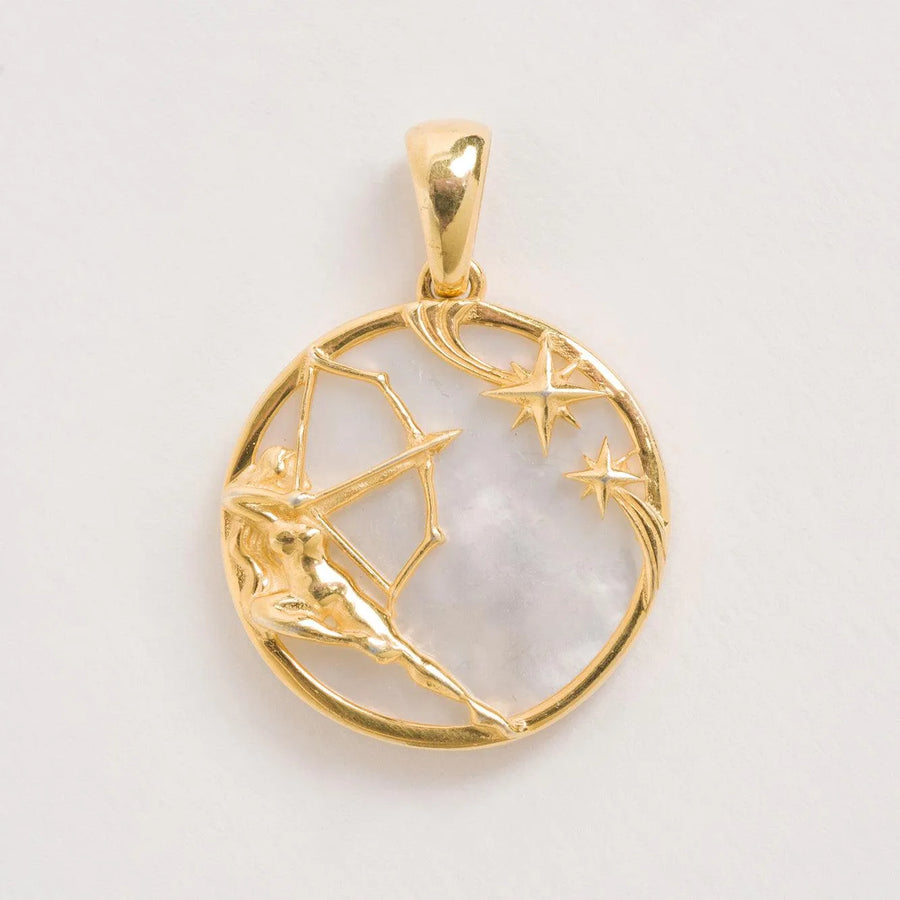 FREYA ROSE SAGITTARIUS, GOLD ZODIAC NECKLACE