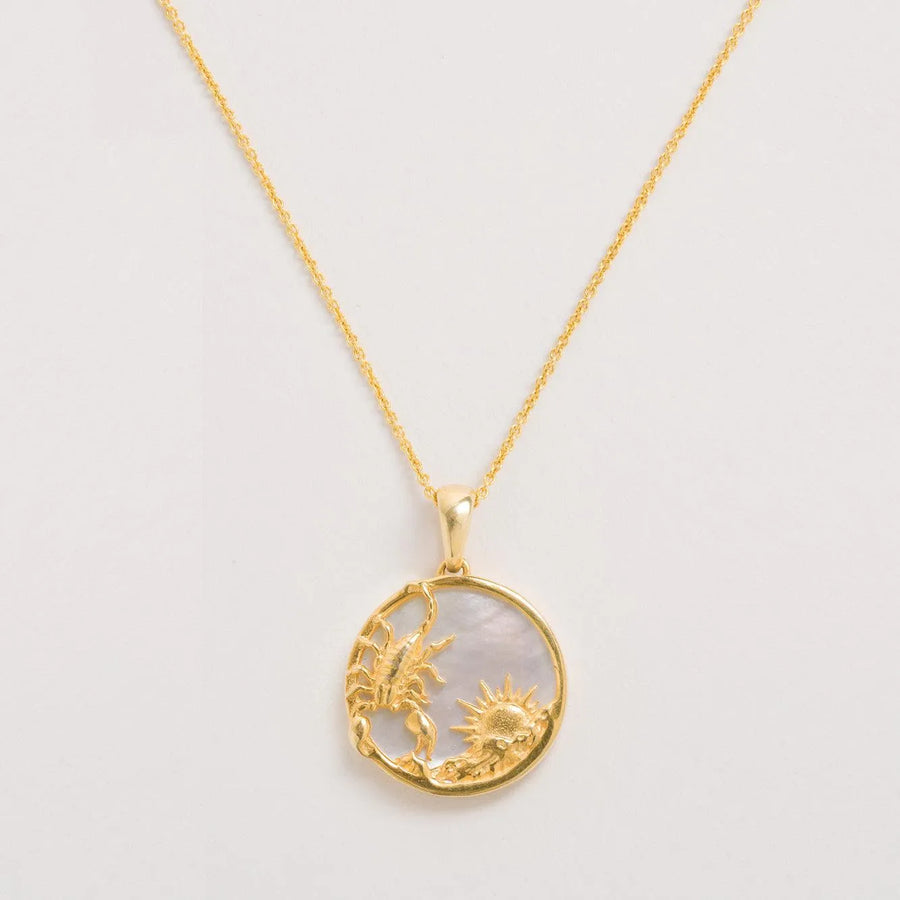 FREYA ROSE SCORPIO, GOLD ZODIAC NECKLACE