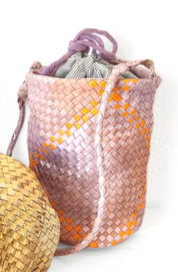 CLARAMONTE SMALL ANGELO BAG IN A PINK MIX LEATHER