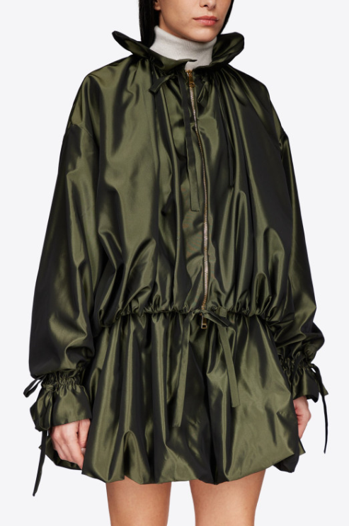 VIVETTA BALLOON BOMBER JACKET IN FOREST GREEN