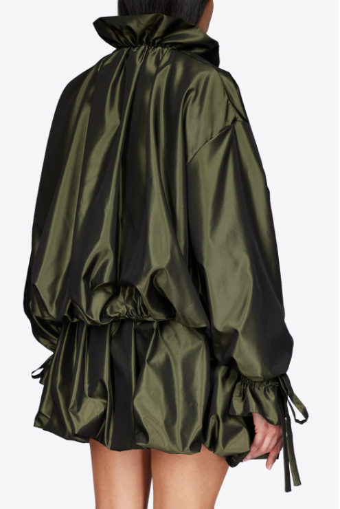 VIVETTA BALLOON BOMBER JACKET IN FOREST GREEN