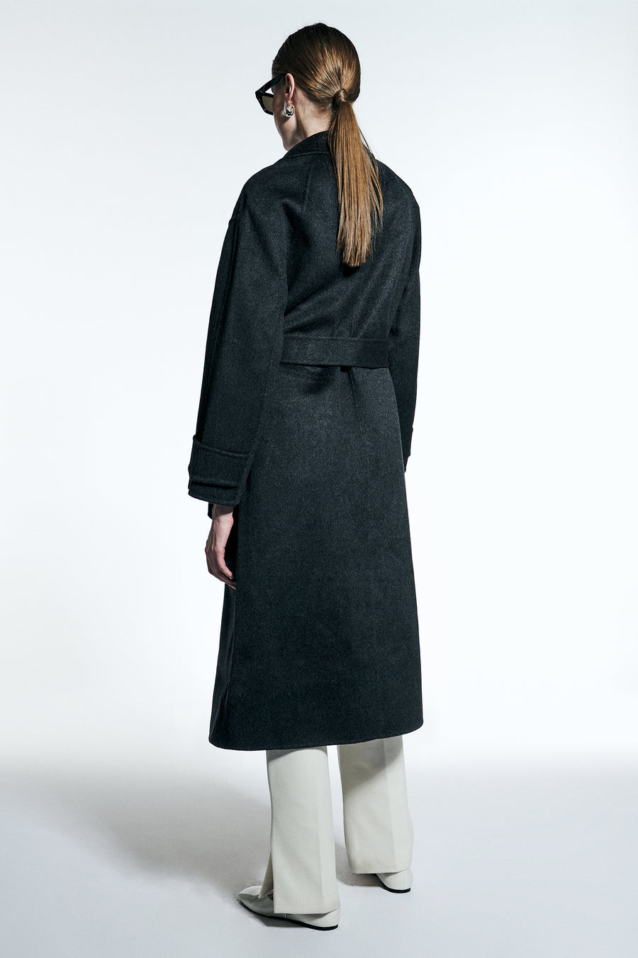 THE DYNAMIS STUDIO SAVILLE OVERSIZED WOOL TRENCHCOAT IN SMOKE