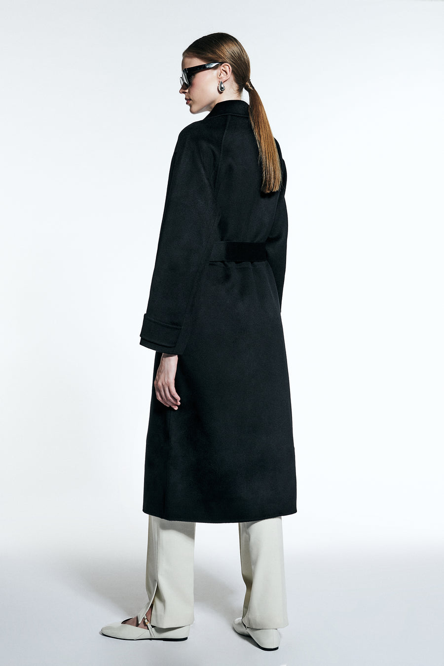 THE DYNAMIS STUDIO SAVILLE OVERSIZED WOOL TRENCHCOAT IN NOIR (BLACK)