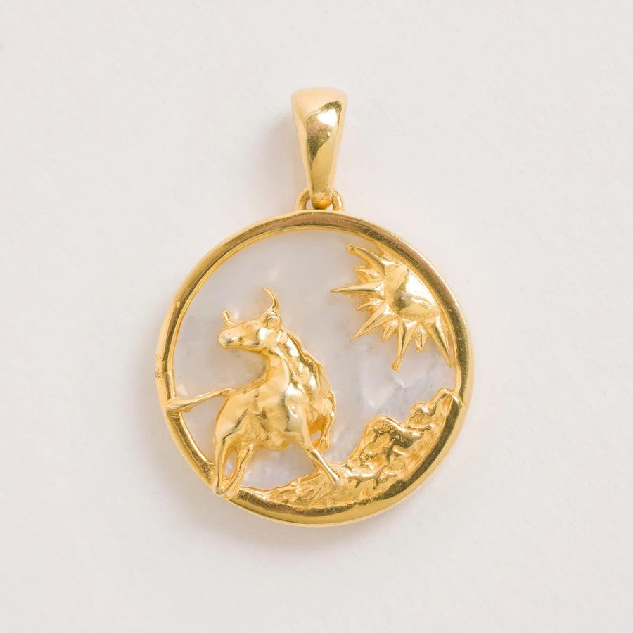 FREYA ROSE TAURUS, GOLD ZODIAC NECKLACE