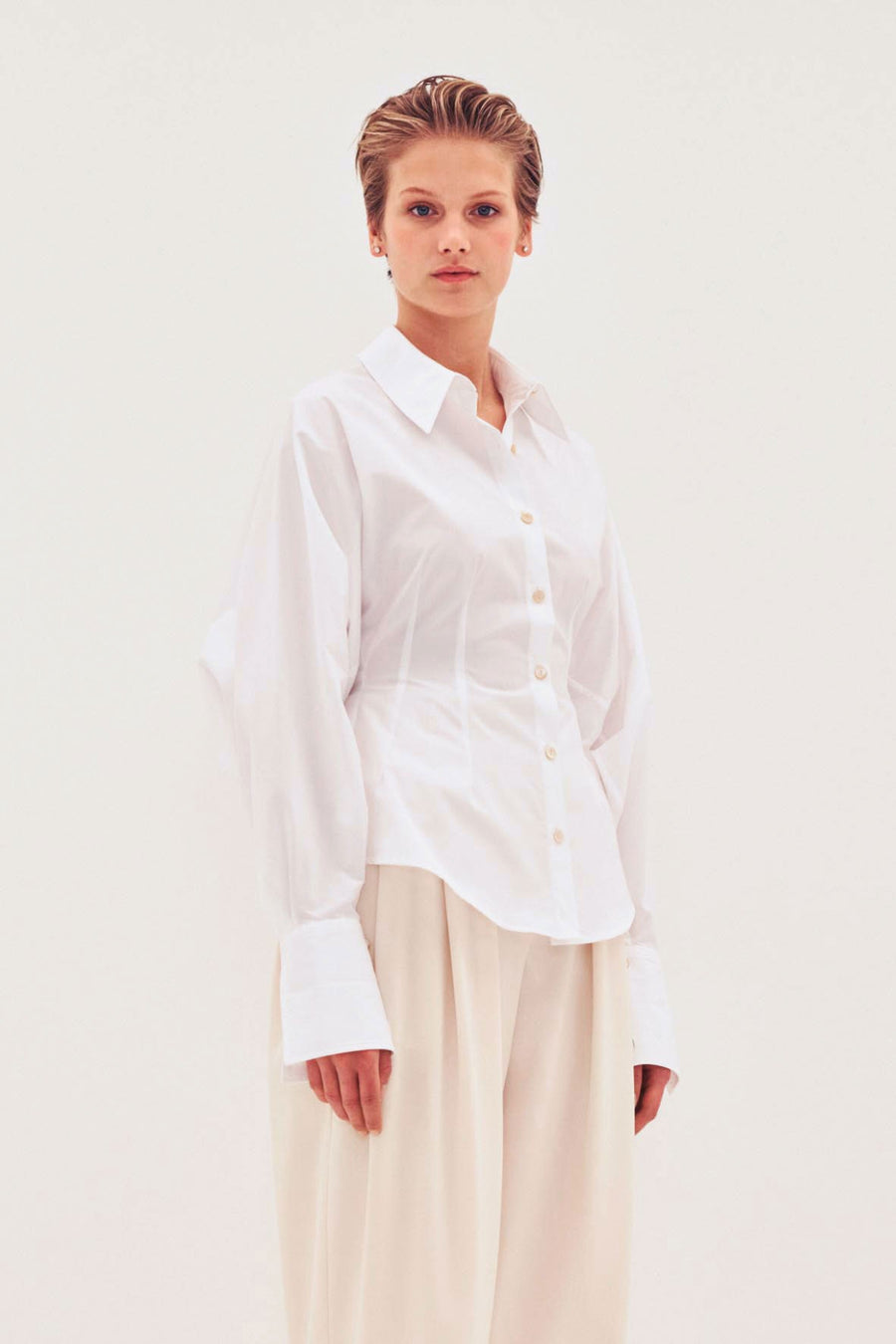 PALMER HARDING SOLO SHIRT IN WHITE