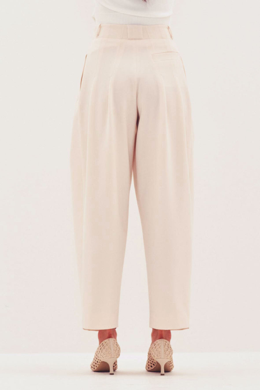PALMER HARDING SOLO TROUSERS IN IVORY WOOL