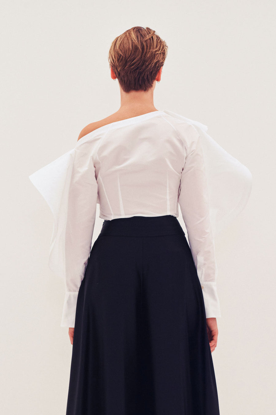 PALMER HARDING RADIANT SHIRT IN WHITE TAFFETA