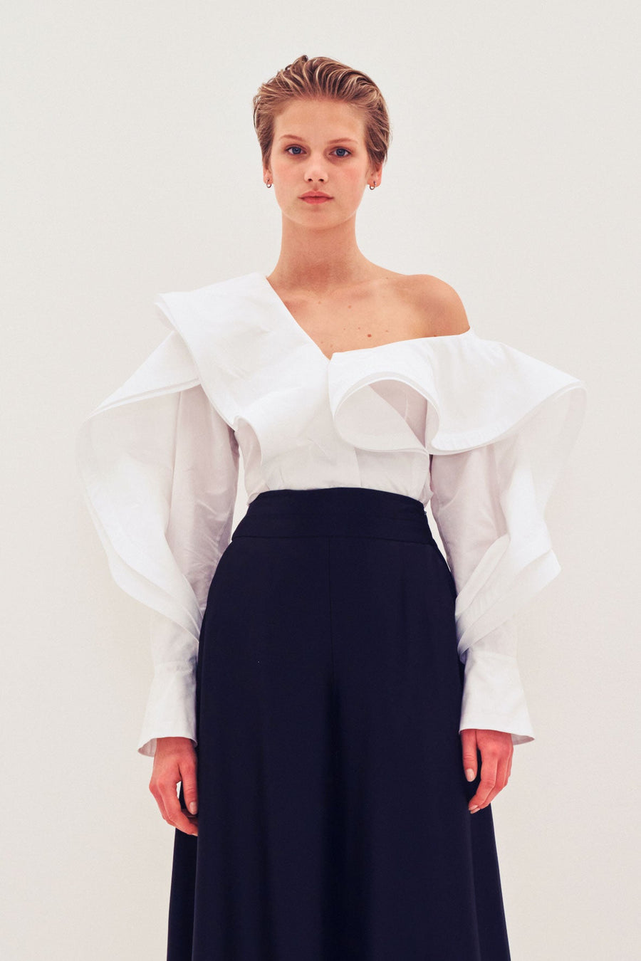 PALMER HARDING RADIANT SHIRT IN WHITE TAFFETA