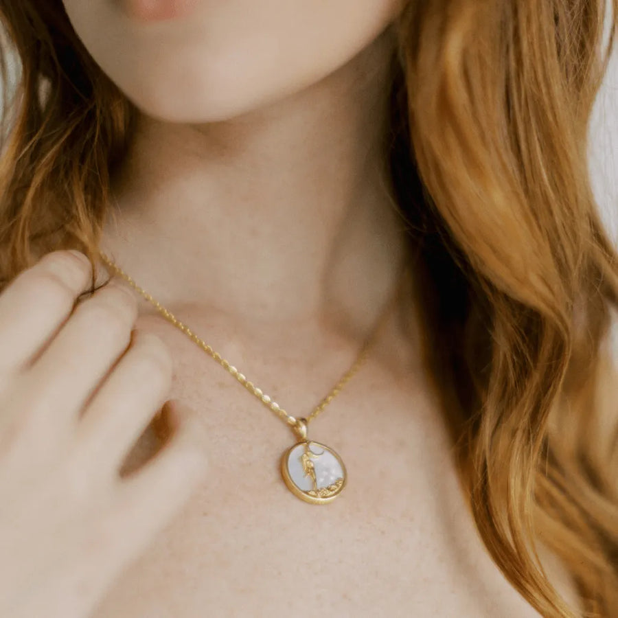FREYA ROSE VIRGO, GOLD ZODIAC NECKLACE