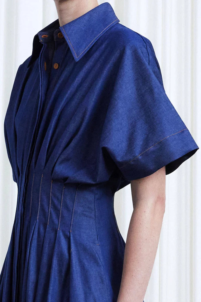 PALMER HARDING COURAGE DRESS IN INDIGO DENIM