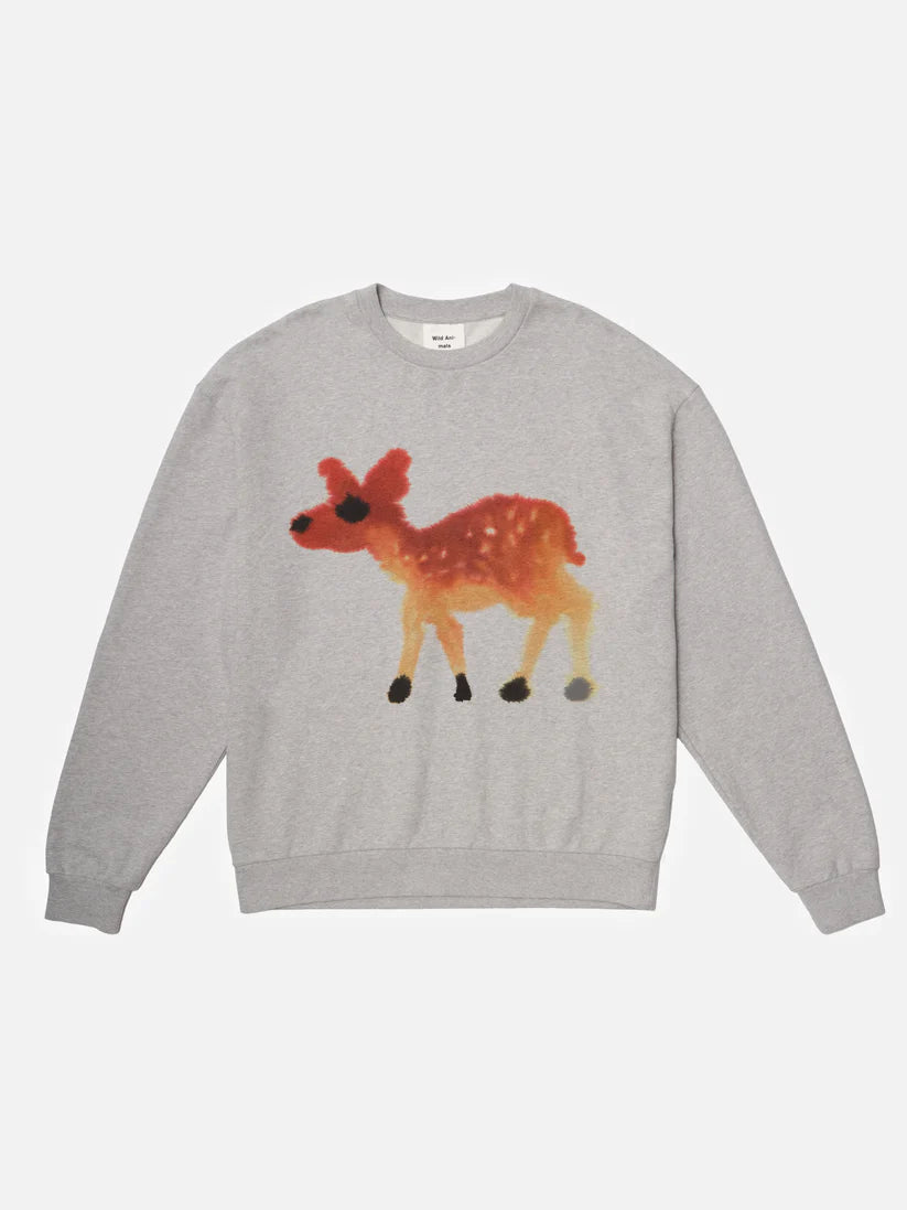 WILD ANIMALS DEER SWEATSHIRT IN GREY