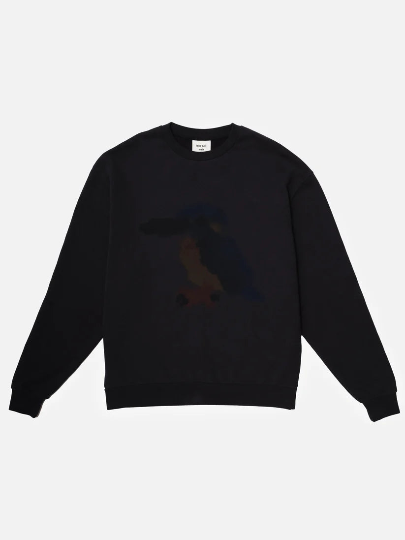 WILD ANIMALS KINGFISHER SWEATSHIRT IN BLACK