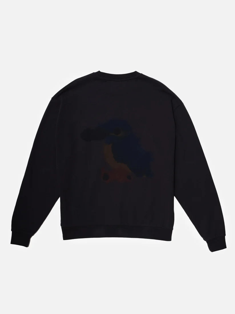 WILD ANIMALS KINGFISHER SWEATSHIRT IN BLACK