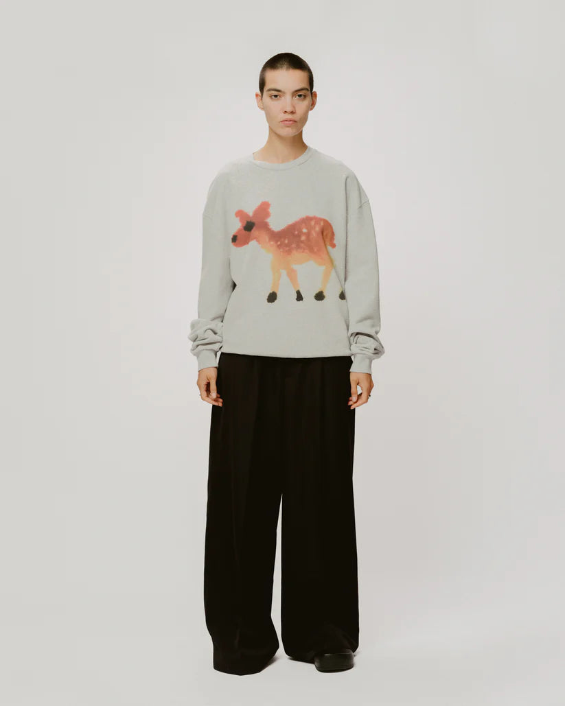 WILD ANIMALS DEER SWEATSHIRT IN GREY