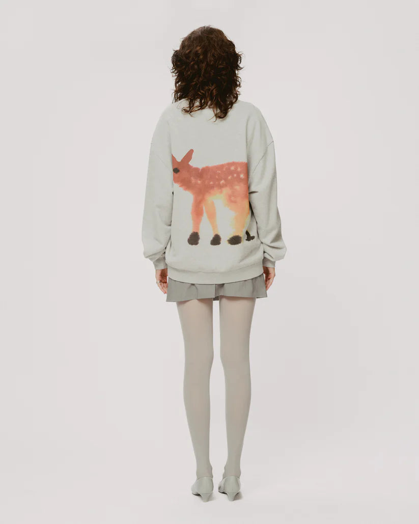 WILD ANIMALS DEER SWEATSHIRT IN GREY