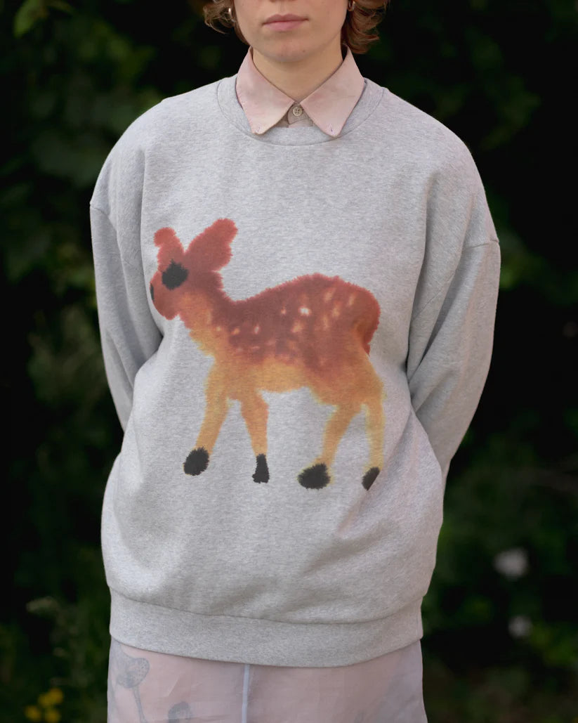 WILD ANIMALS DEER SWEATSHIRT IN GREY