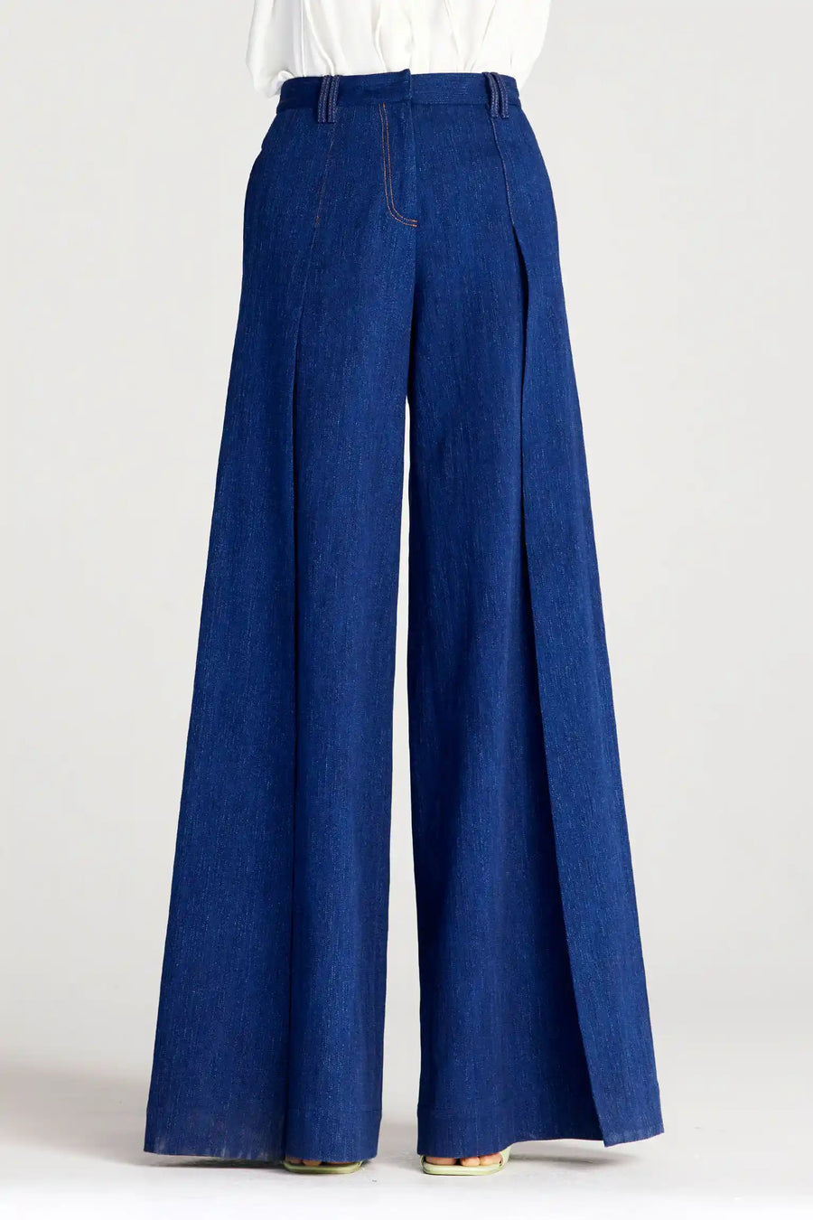 PALMER HARDING SPLICED TROUSERS IN INDIGO DEMIN