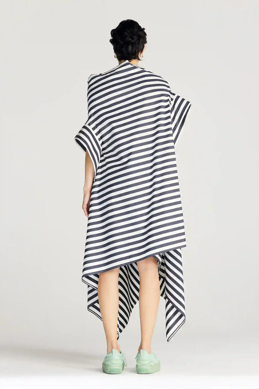 PALMER HARDING CONVEY DRESS IN NAVY COTTON AWNING STRIPE