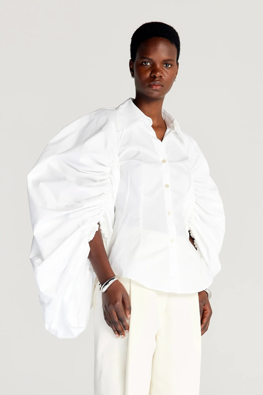 PALMER HARDING ENCOMPASS SHIRT IN WHITE COTTON