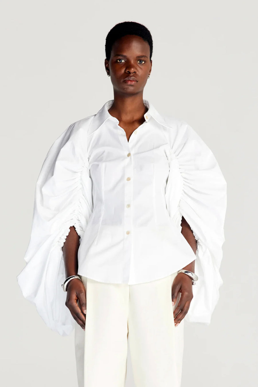 PALMER HARDING ENCOMPASS SHIRT IN WHITE COTTON