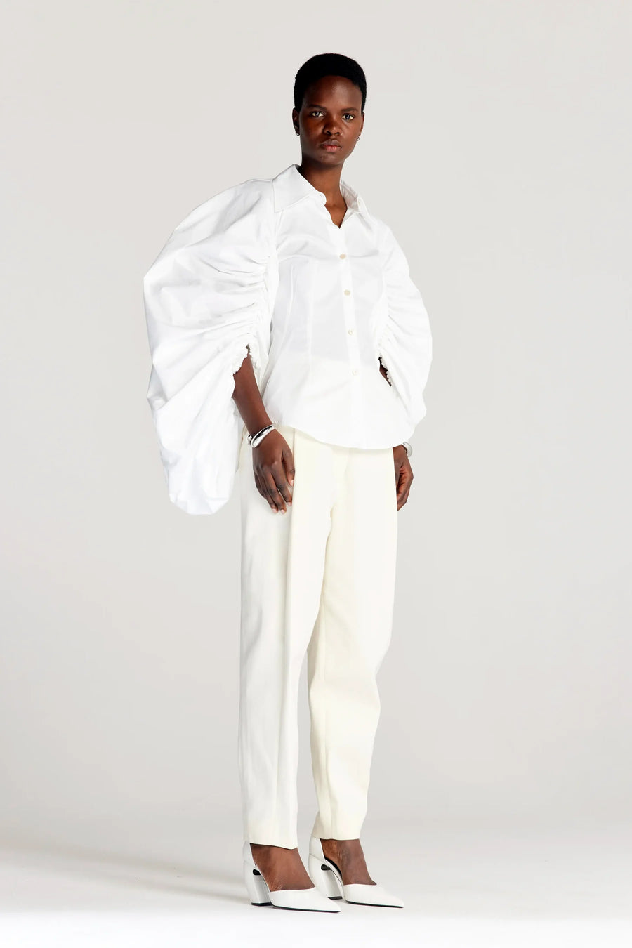 PALMER HARDING ENCOMPASS SHIRT IN WHITE COTTON